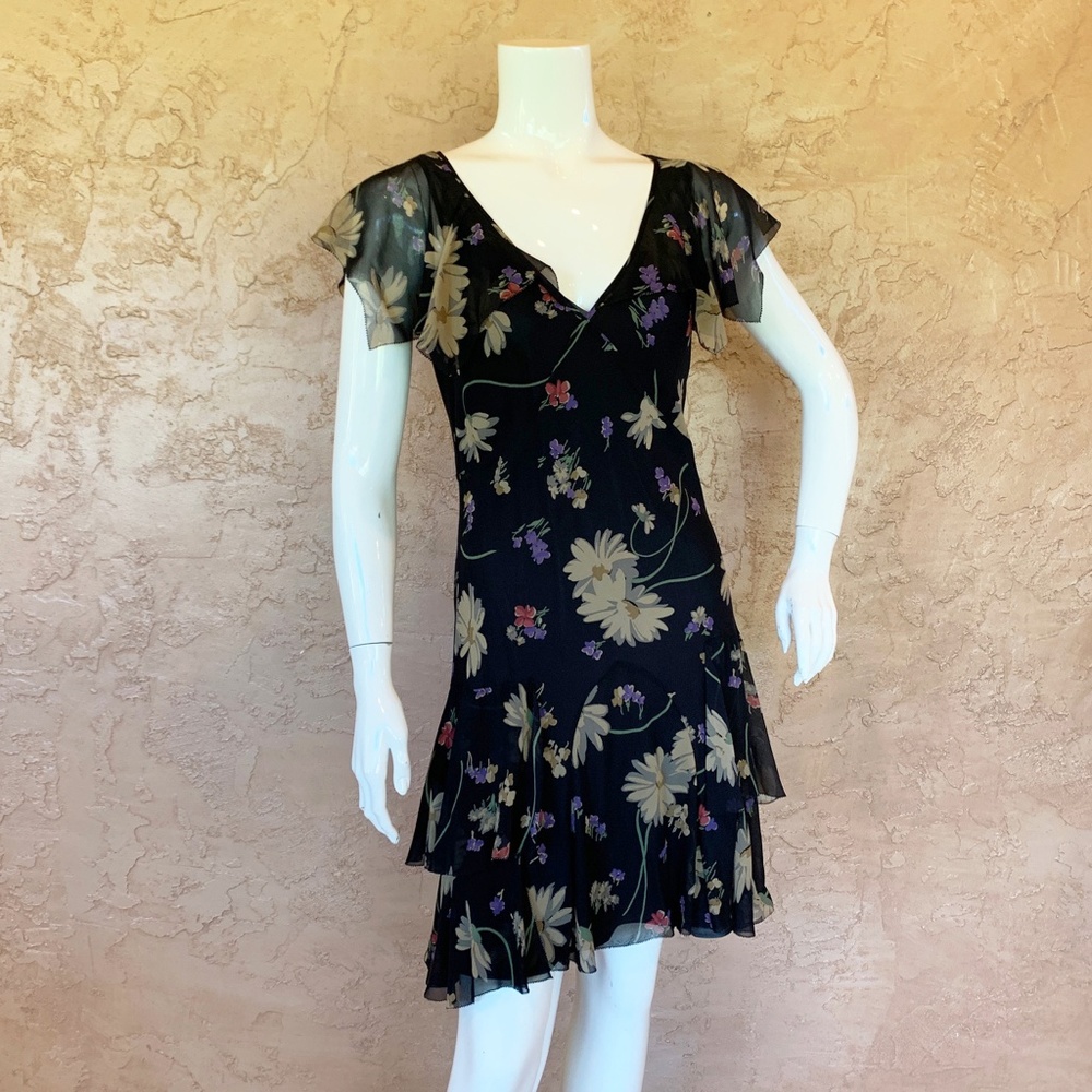 Gatsby Polo Ralph Lauren Floral Silk Ruffle Dress